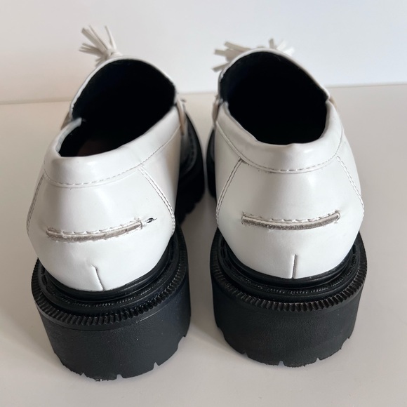 H&M White Faux Leather Platform Chunky Loafers size 38 - Picture 6 of 10